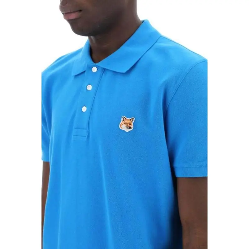 Maison Kitsune Fox Head Patch Short Sleeved Polo Shirt-4