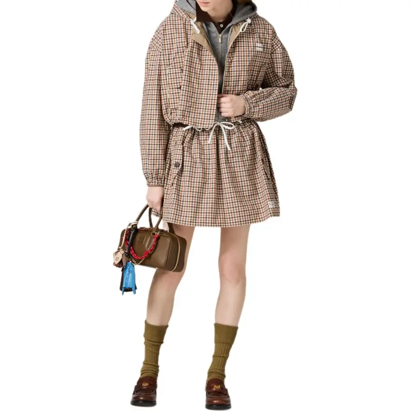 MIU MIU Gingham check Mini Skirt-2
