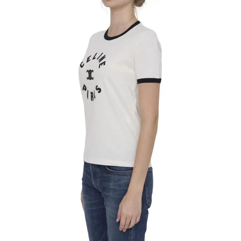 CELINE Triomphe T shirt In Cotton Jersey-4