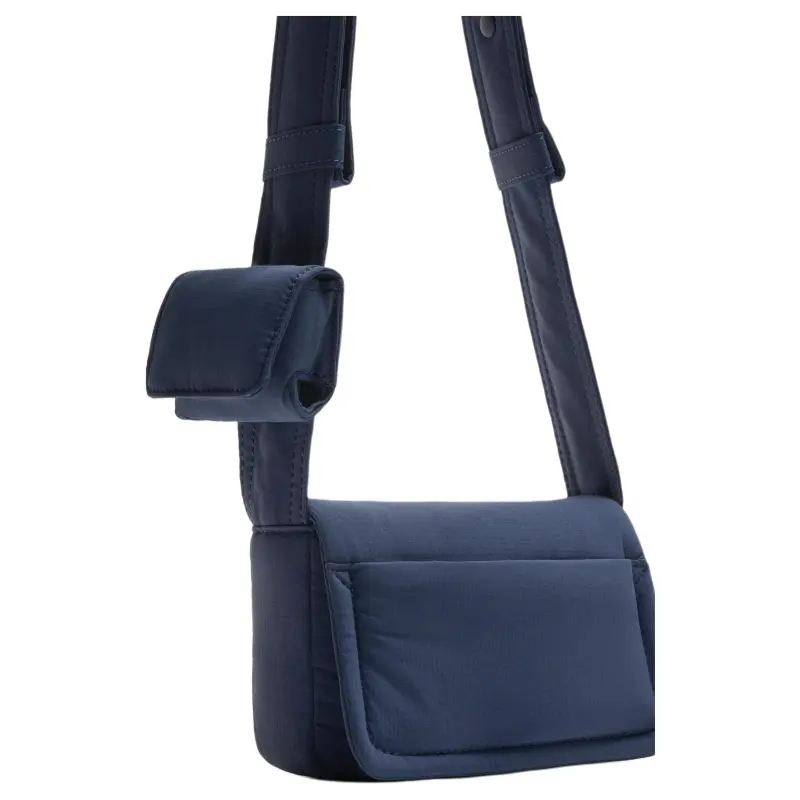 ZARA Nylon Shoulder Bag, Crossbody Bag Men's Blue-3