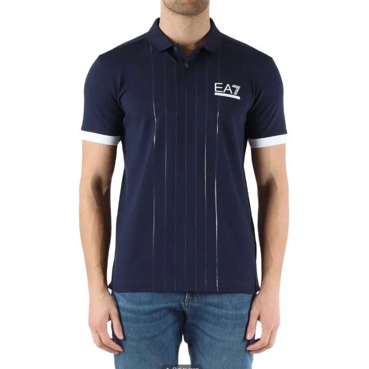 EMPORIO ARMANI EA7 SS24 Polo Shirt Men's Navy Blue-3