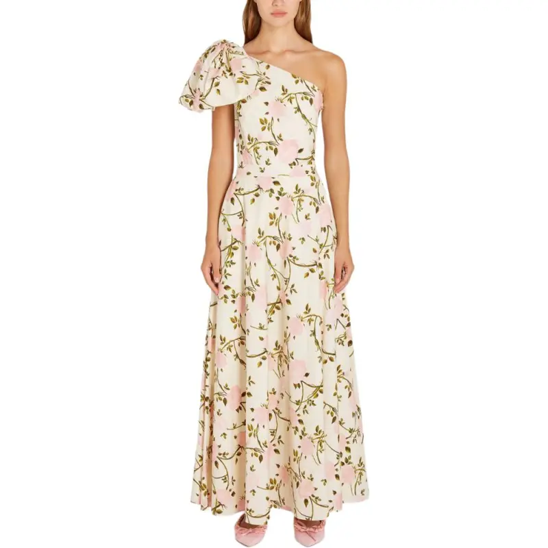 Giambattista Vall Rosier print One shoulder Dress-1