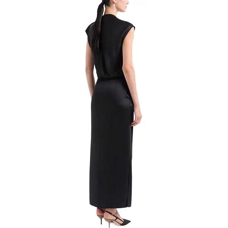 GIORGIO ARMANI Double faced Silk satin Long Dress-2