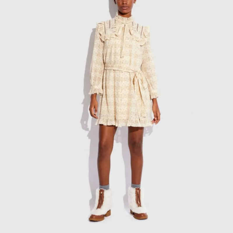 COACH FW21 Long Sleeved Dress Women's Umber-1