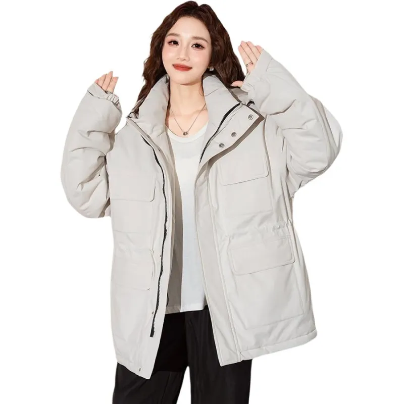 Tonlion Puffer Jacket Women's Beige Apricot-1