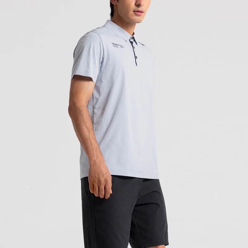 Mizuno ESSENTIAL Series Polo Shirt Men's Hong Kong Mist Gray-3