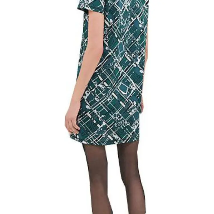 HERMES Short-Sleeved Dresses Women's Oxford Green-4
