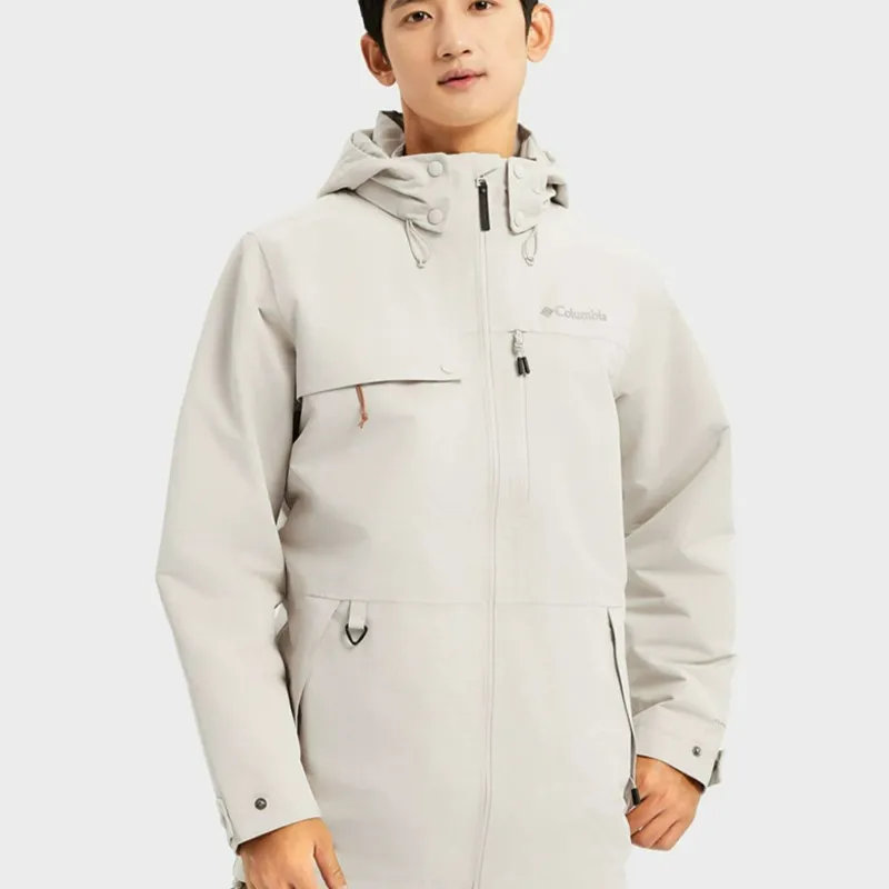 Columbia Water Resistant Windproof Breathable Warm Windbreaker Jacket Men's Ecru-2