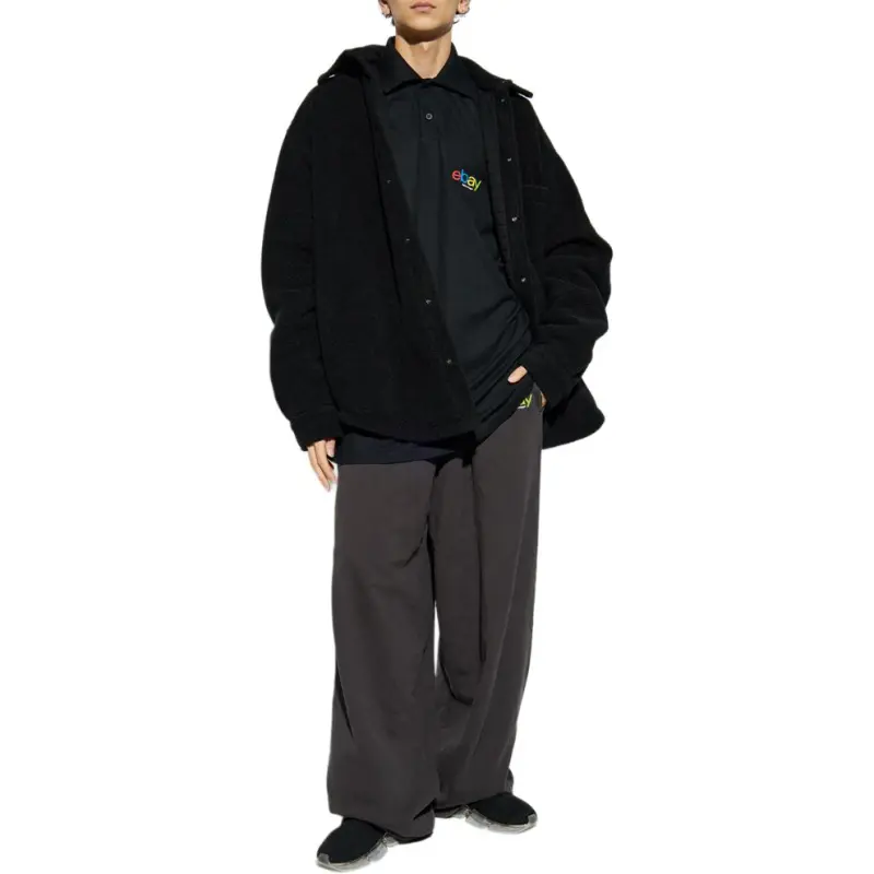 Balenciaga Logo Patch Padded Oversized Shirt-2