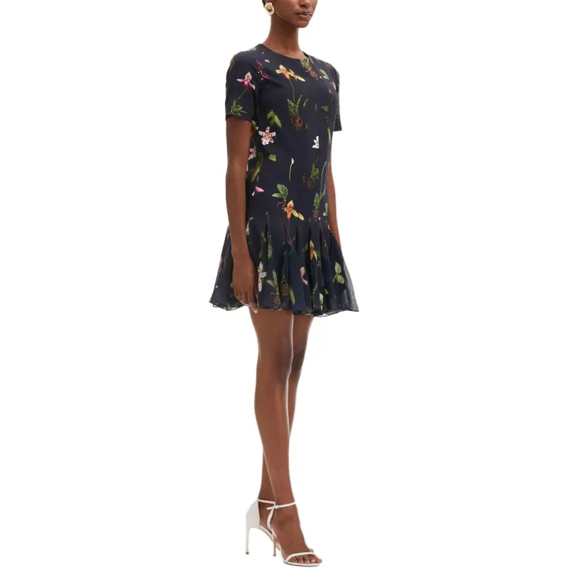 Oscar De La Renta Orchid Cady inset Mini Dress-3
