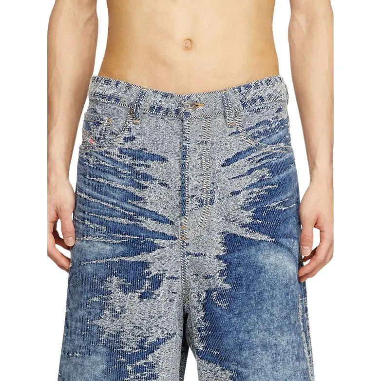 DIESEL Logo Patch Denim Shorts-4