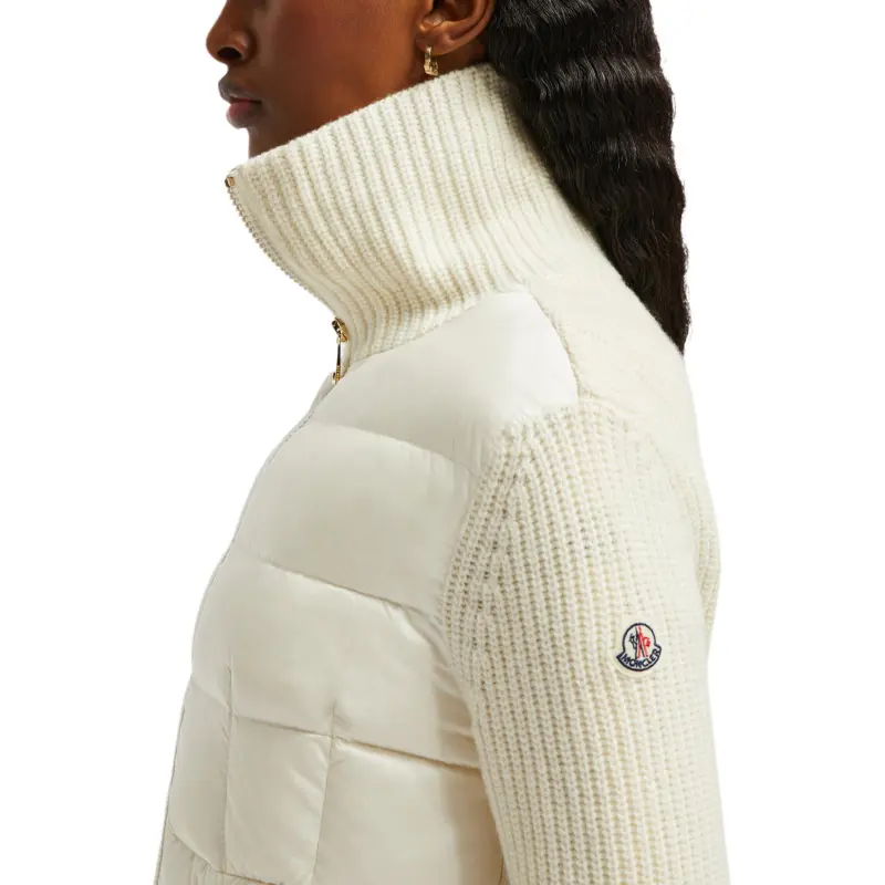 Moncler Logo Patch Padded Knit Cardigan-4