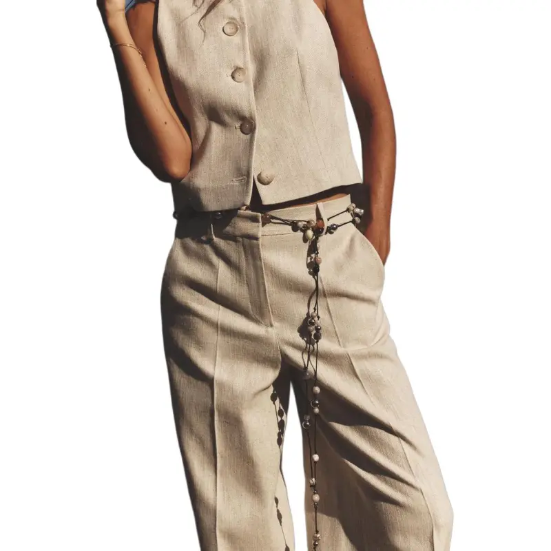 ZARA Casual Pants Women's Light Beige-2