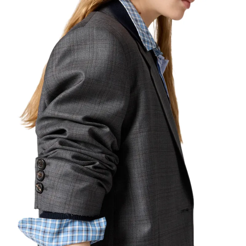 MIU MIU FW24 Business Suits Coats Women's Slate Gray-4