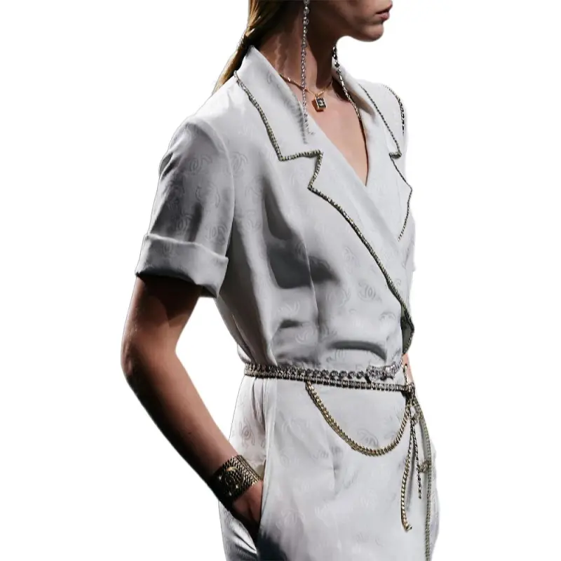 CHANEL Short-Sleeved Dresses Women's Light Green-3