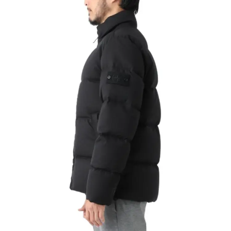 STONE ISLAND Logo Patch Zipped Padded Jacket-3