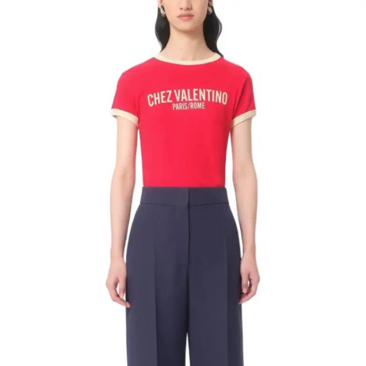 Valentino Chez Valentino Printed Crewneck T Shirt-1