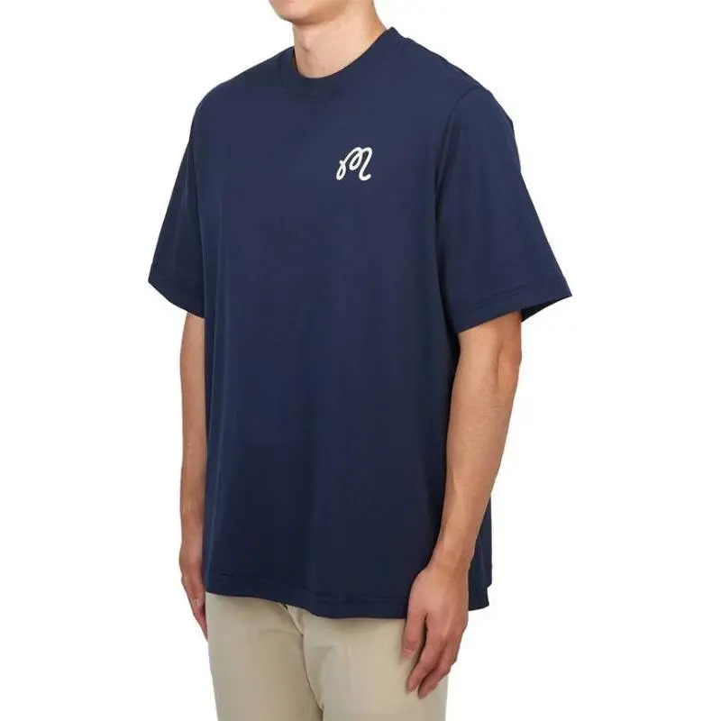 Malbon Golf T Shirt Men's Marine Blue-3