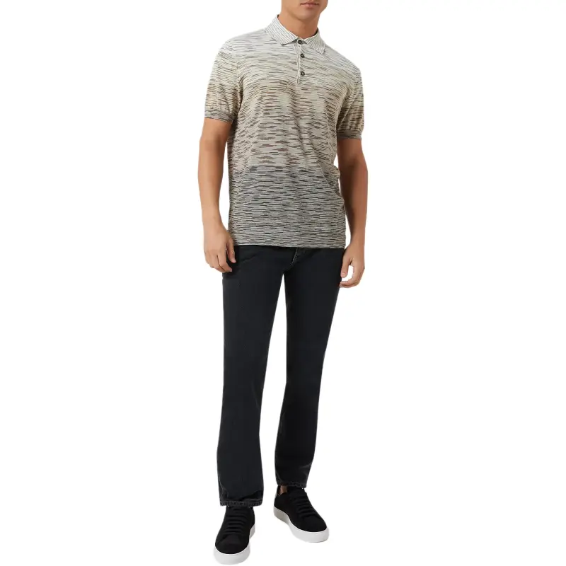 MISSONI Slub Short Sleeved Polo Shirt-2