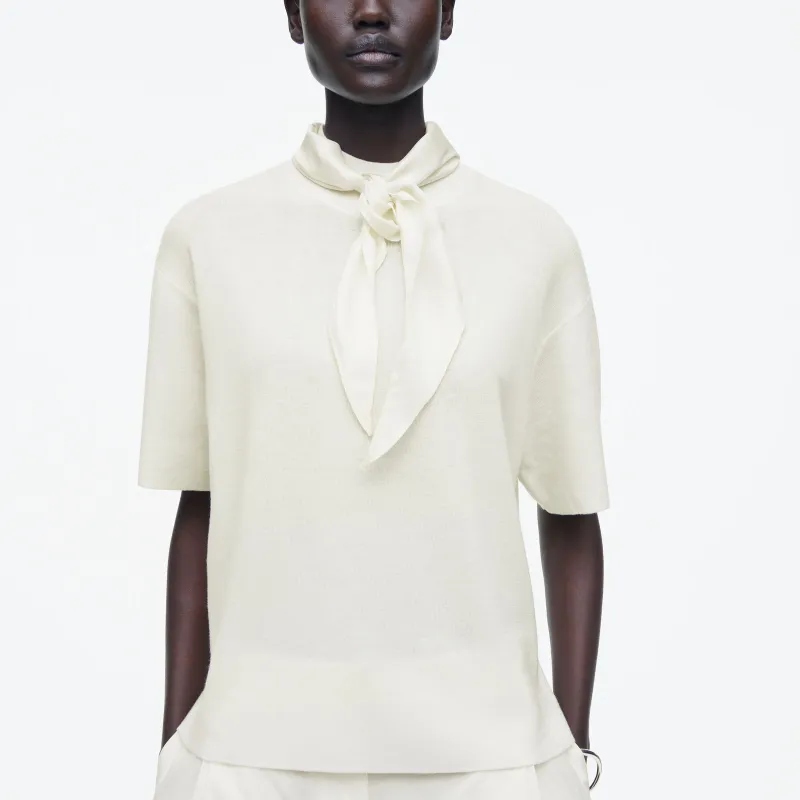 COS Drop Shoulder Sleeve T Shirt Women's Ivory-2