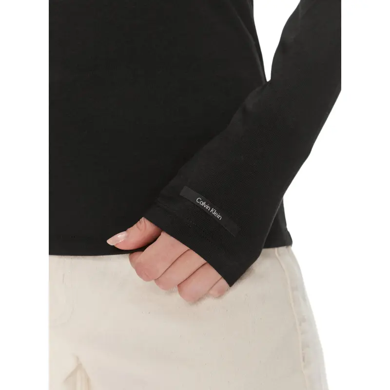 Calvin Klein Fine ribbed Mock neck Top-5