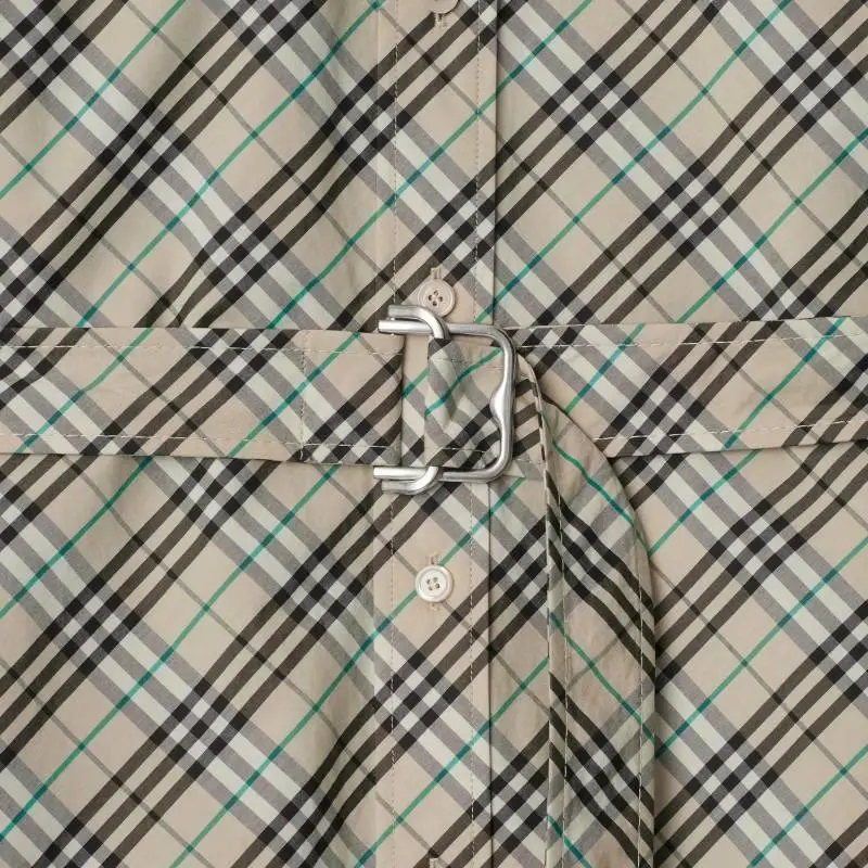 Burberry Checked Belted Shirt Mini Dress-3