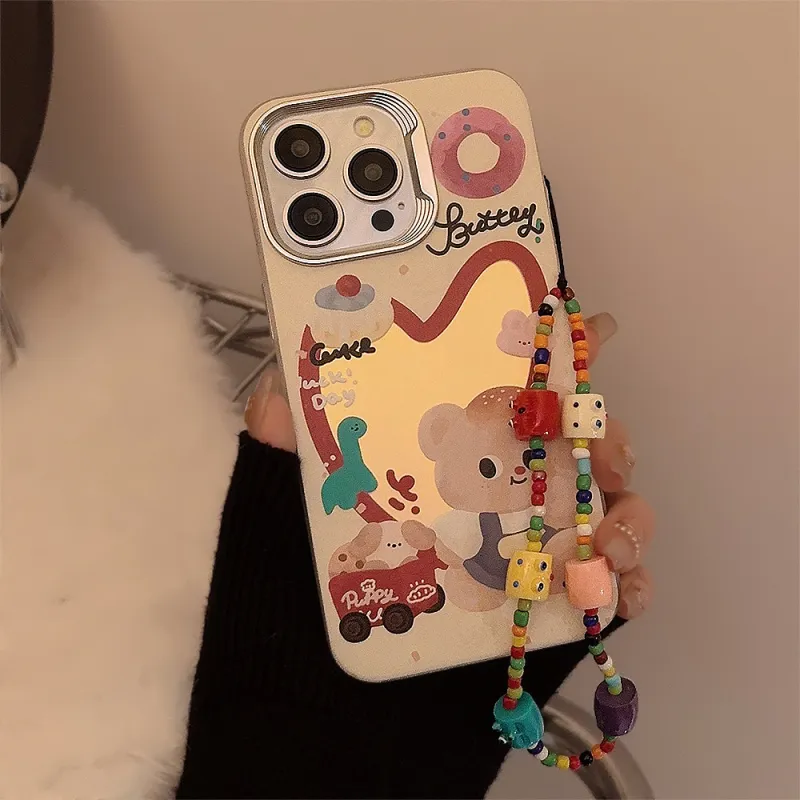 Wei Xin Acrylic Material Laser Heart Donut Bear Phone Cases Compatible With IPhone 16/15 Pro Max/Apple 13/14 Pro/Max-2