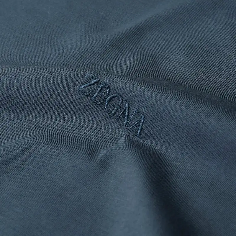 Ermenegildo Zegna Logo Embroidered Crewneck T Shirt-6