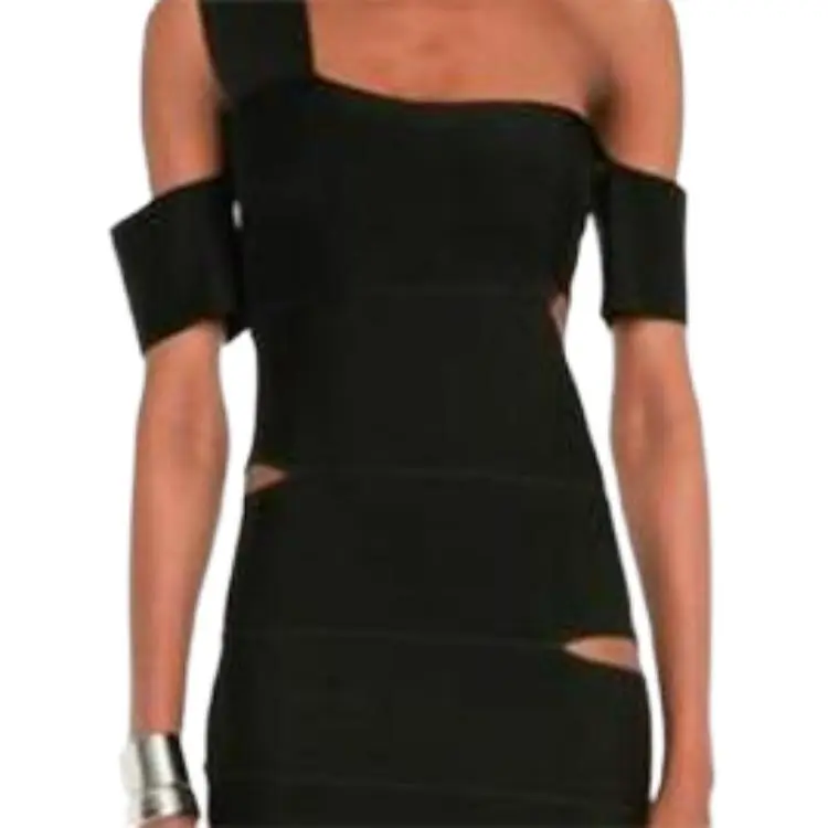 Alexander McQueen Cut Out One Shoulder Mini Dress-6