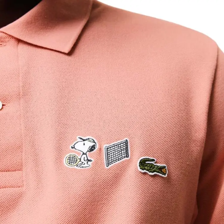 Peanuts X LACOSTE Polo Shirts Men Pink-2