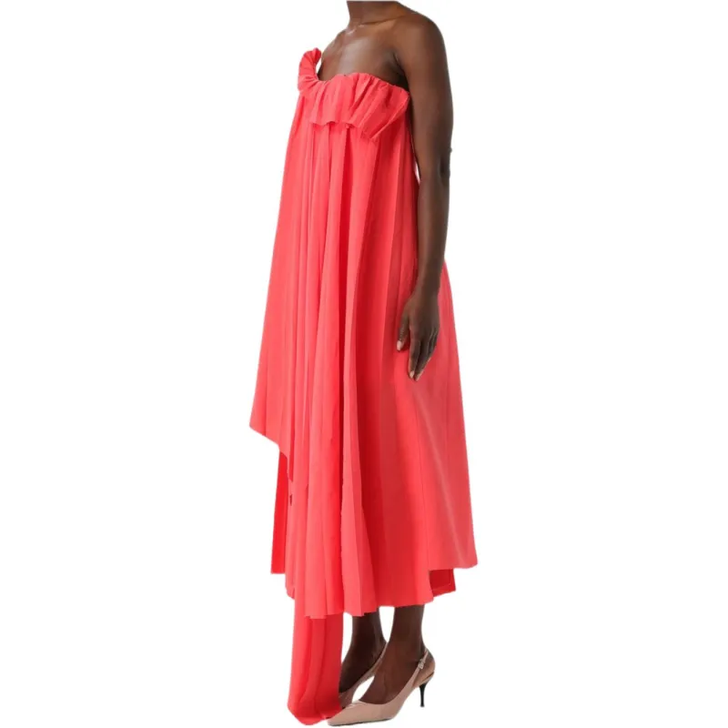 Alexander McQueen Sleeveless Dress Women's Coral Red-2