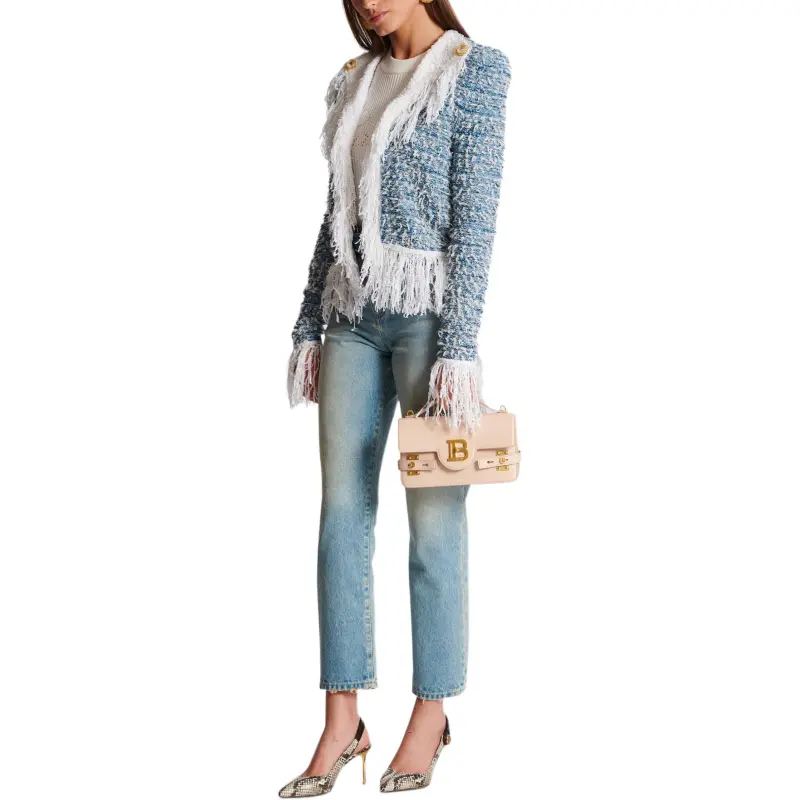 BALMAIN Tweed Denim Jacket-5