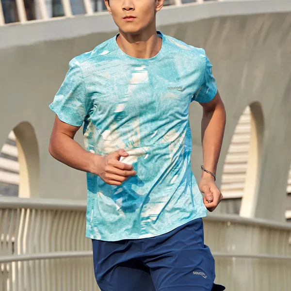 Saucony T Shirts Men Blue-3