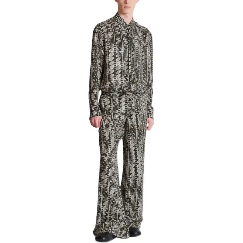 BALMAIN Monogram pattern Trousers-1