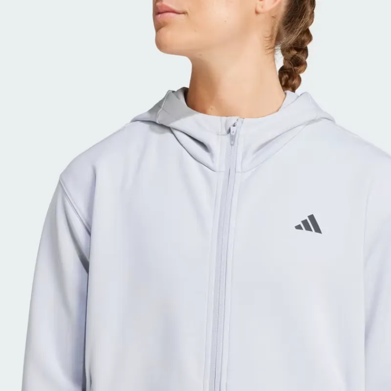 Adidas DESIGNED 4Climacool Training Full Zip Hooded Sweatshirt Jackets Coats Women's Halo Silver-4