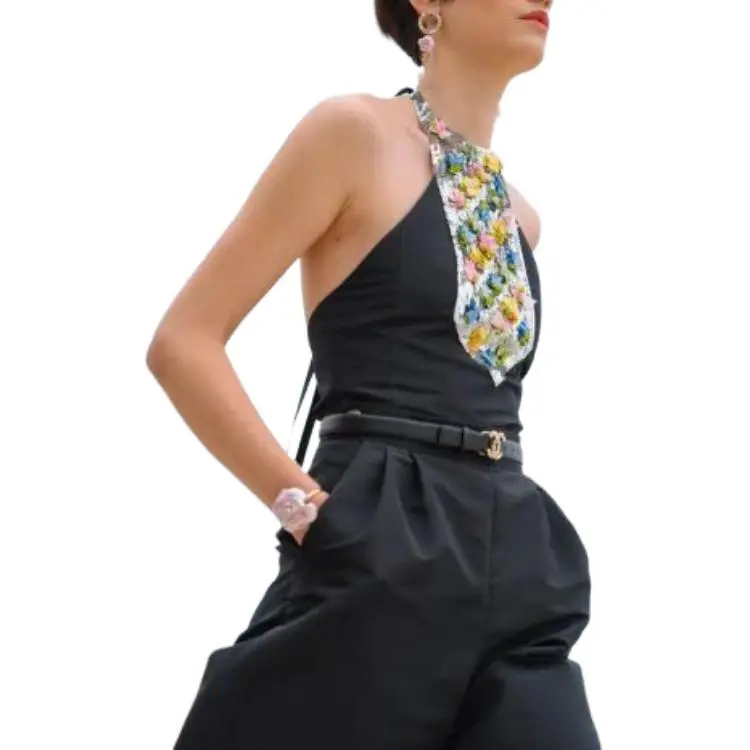 CHANEL Casual Pants Women's Black-4