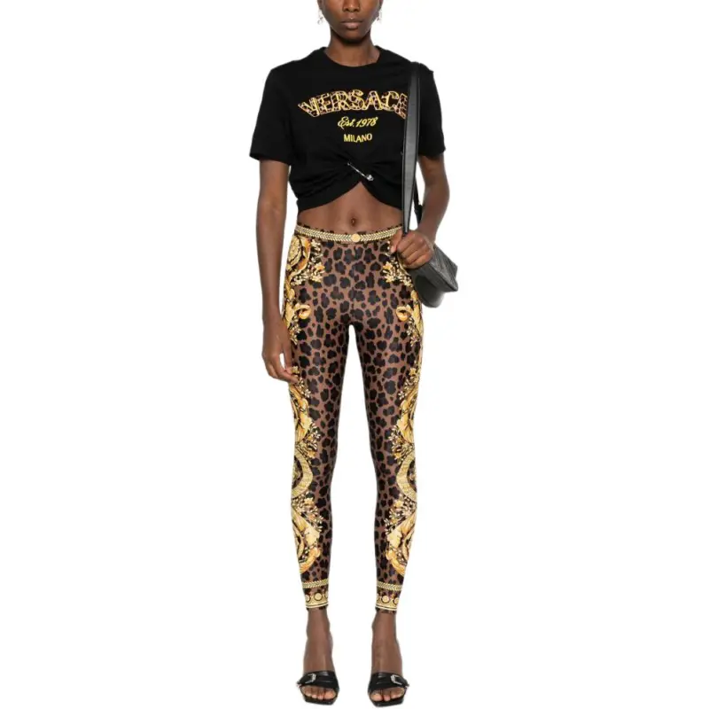 VERSACE Safety-Pin Detailed Cropped T-Shirt-3