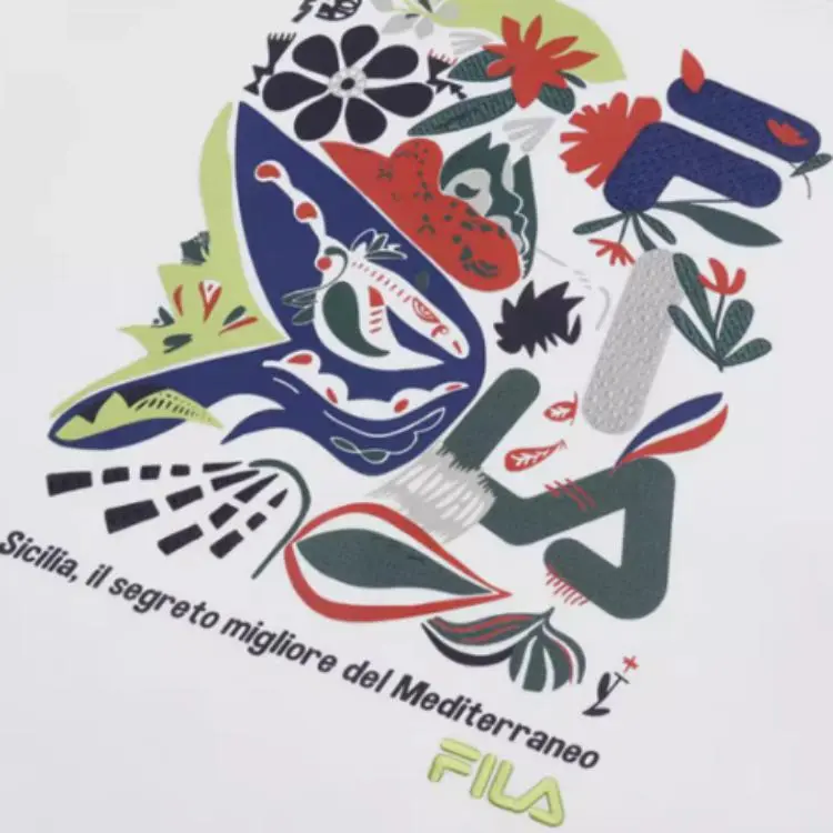 FILA Casual Sportswear Men Clothing Sets Cloud White+Jet Black-3
