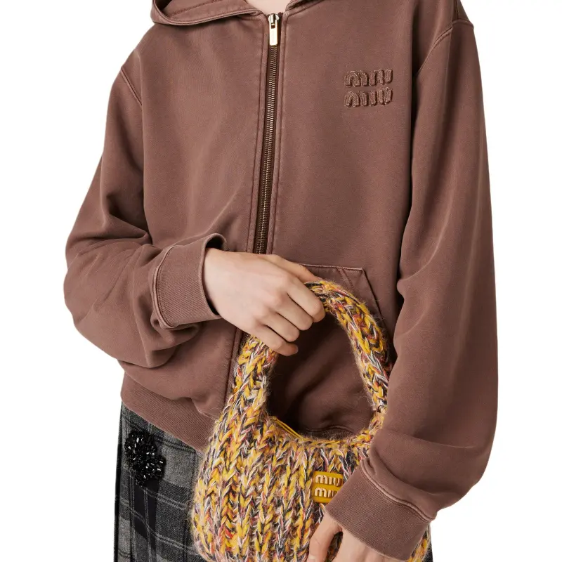 MIU MIU FW24 Sweatshirt Women's Cocoa Brown-5