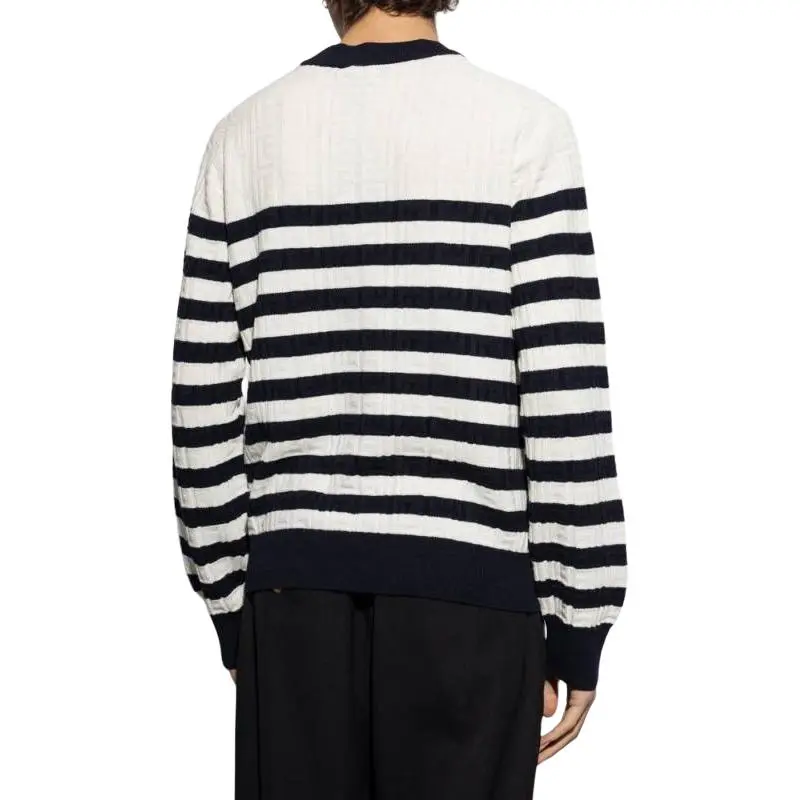 BALMAIN Striped Crewneck Knit Sweater-3