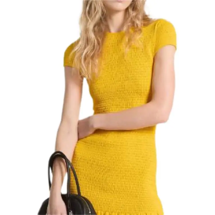 MICHAEL KORS MMK SS24 Short Sleeved Dress Women's Yellow-2
