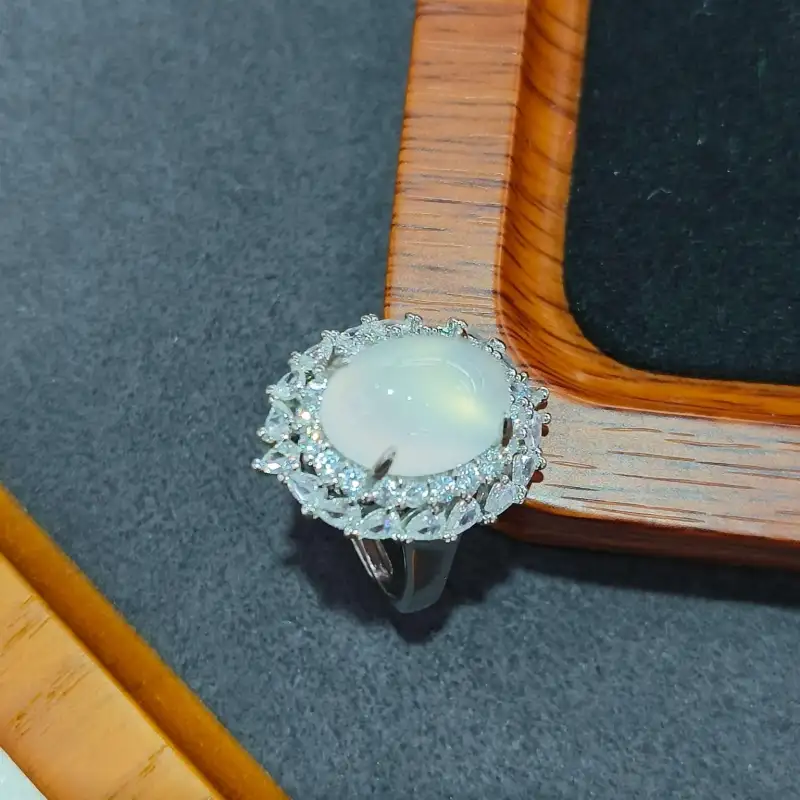 Grace Chalcedony Jade Rings Women's-7