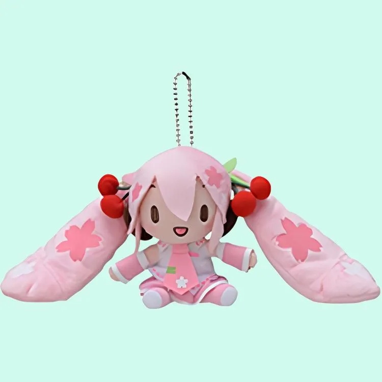 SEGA Hatsune Miku, Cherry Blossom Collection Version A Dolls Plush Pendant 10cm Height 10cm Long-2