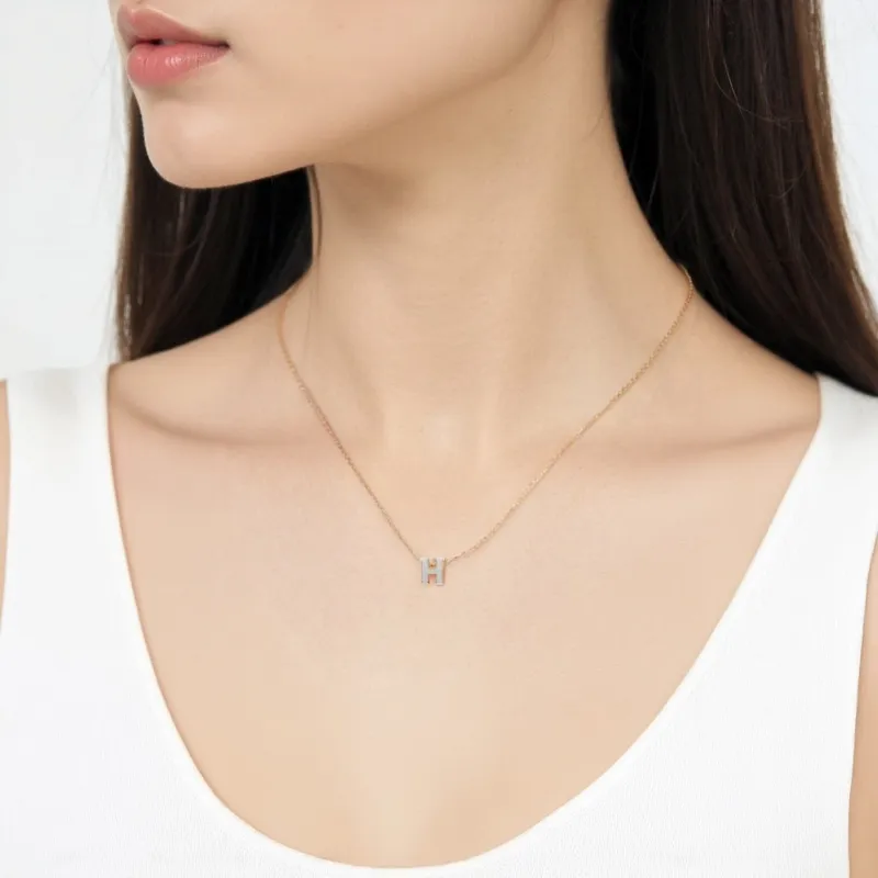 HERMES MINI H Metal Necklaces Women's-5