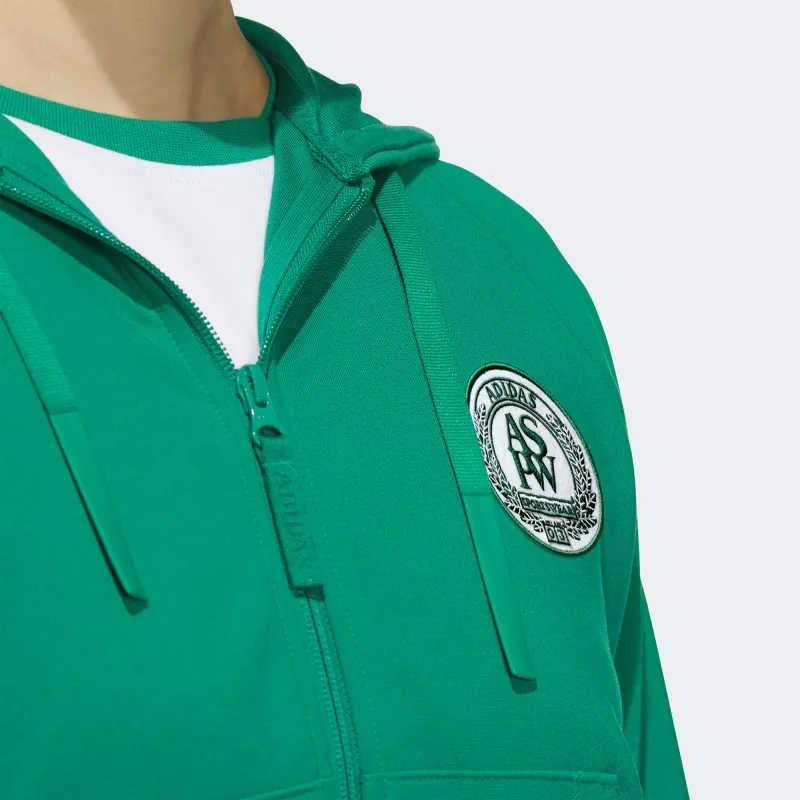 Adidas Verbiage Crop Jacket Jackets Coats Women's Smoke Green-4