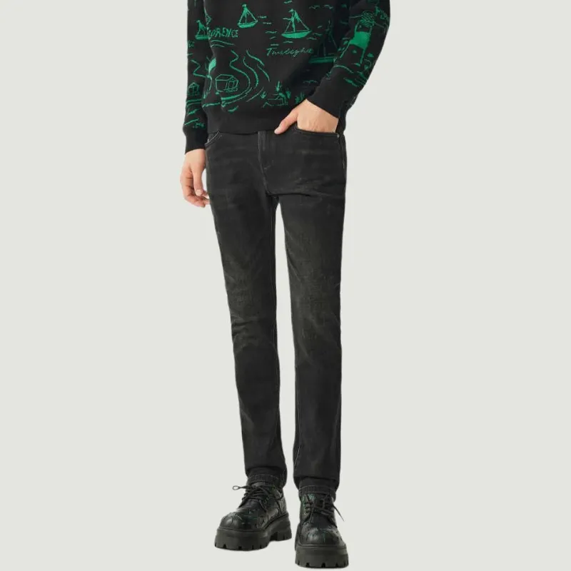 DEGAIA FW24 Jeans Men's Black Gray-1