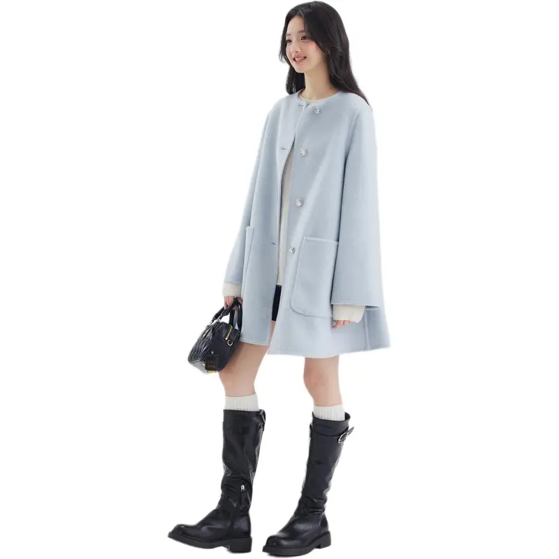 DEAR DEER PUFF Coats Women's Blue-1