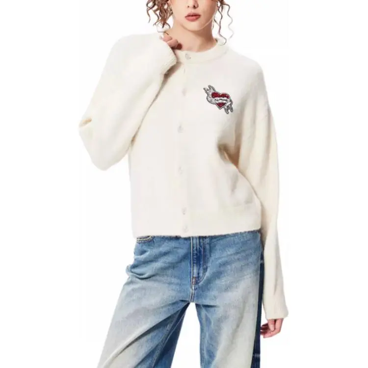 Ed Hardy FW24 Sweater Women's Ivory White-4