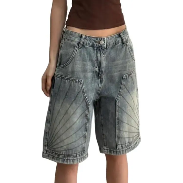 HLPT Denim Shorts Unisex Blue-4