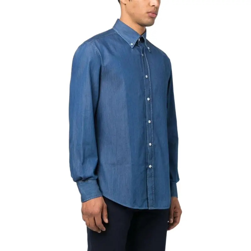 Brunello Cucinelli Denim Cotton Shirt-4